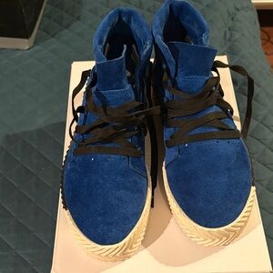 Adidas by Alexander Wang Blue Skate Mid-Top Athletic Shoes